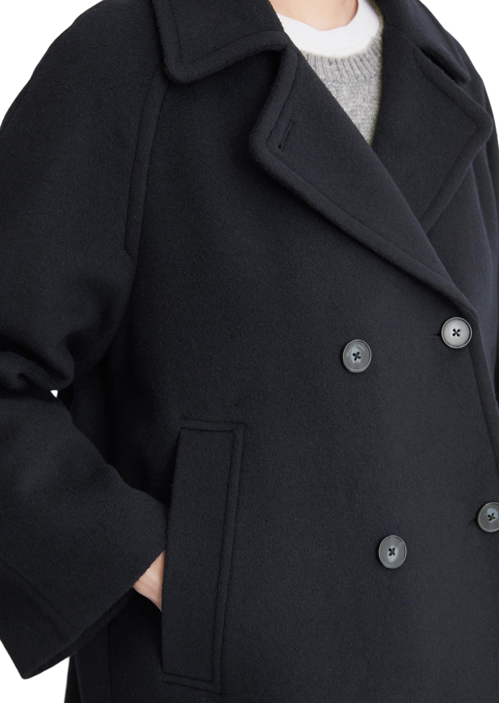 Marc O'Polo Damen Cabanjacke mit Reverskragen elegant