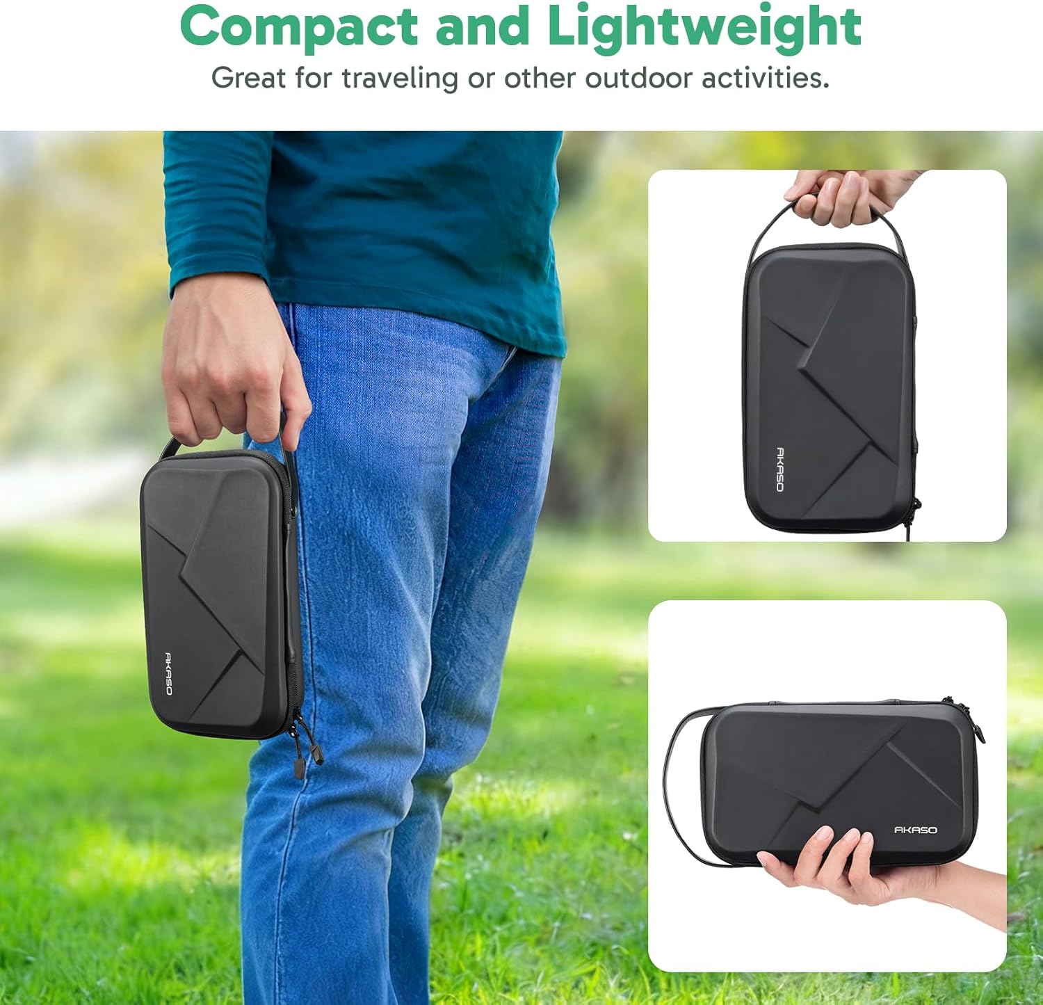 AKASO Camera Carrying Case for GoPro Hero 13 12 11 10 9, Insta360 X5 X4 X3 Ace Pro, DJI Action Osmo 360 Pocket 3, 360, EK7000/EK7000 Pro, Brave 4/4 Pro, Brave 7/7 LE and Other Action Cameras