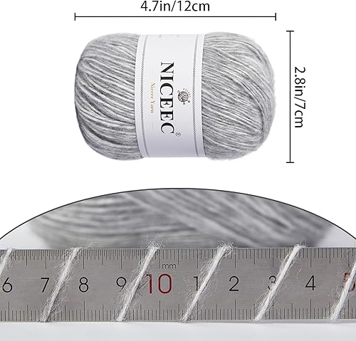 Miniatura 2 de NICEEC 4 madejas de hilo acrílico para tejer, hilo de peso para tejer, hilo suave y esponjoso, para manualidades, longitud total, 4 x 207 yardas, 4