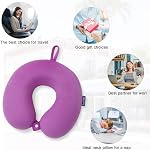 Oreiller de voyage en mousse de mémoire, forme U d'oreiller confortable, cou de soutien et tête pour soulager la fatigue, oreiller de cou portable adapté aux avions, trains, auto-conducteurs (Purple)