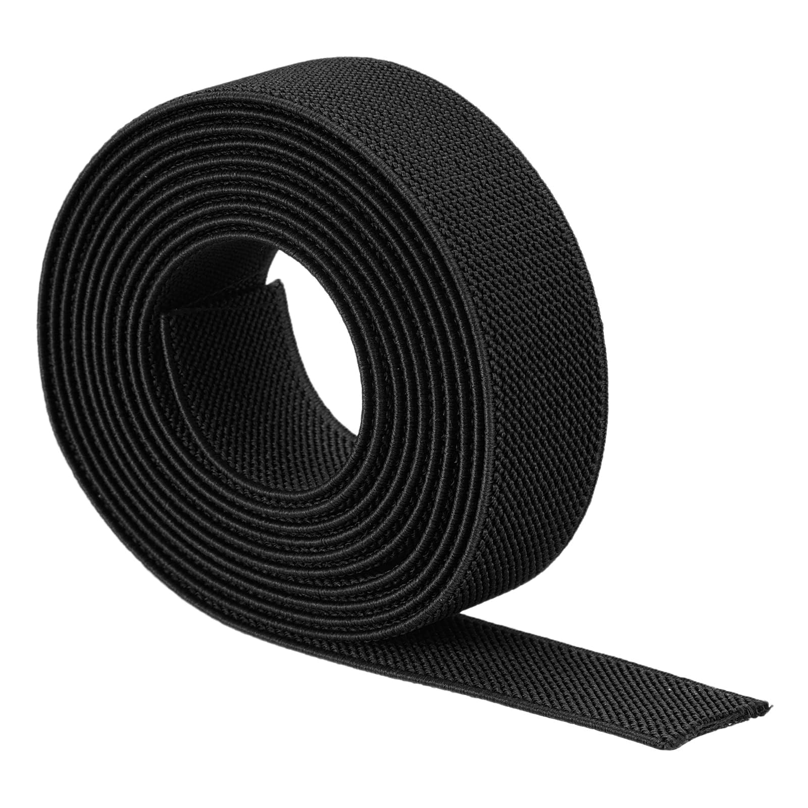 MACHSWON Elastic Bands for Sewing Black 1 inch 2 Yard High Elasticity Knit Twill 2.5cm Width Double-Side Spool Sewing Band for Waistbands Pants Clothes and Crafts DIY