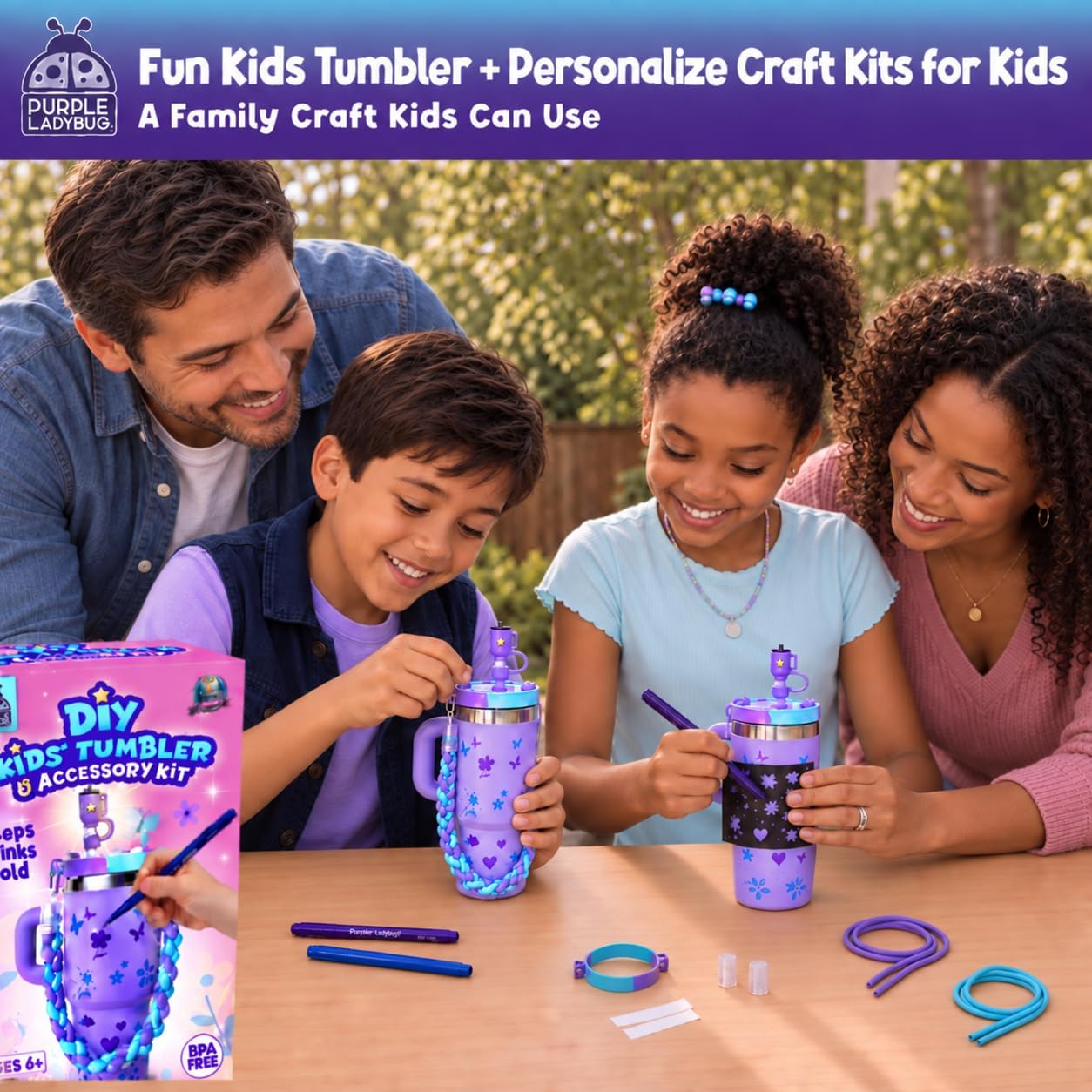 14oz DIY Kids Insulated Tumbler with Handle, Hot or Cold Beverages