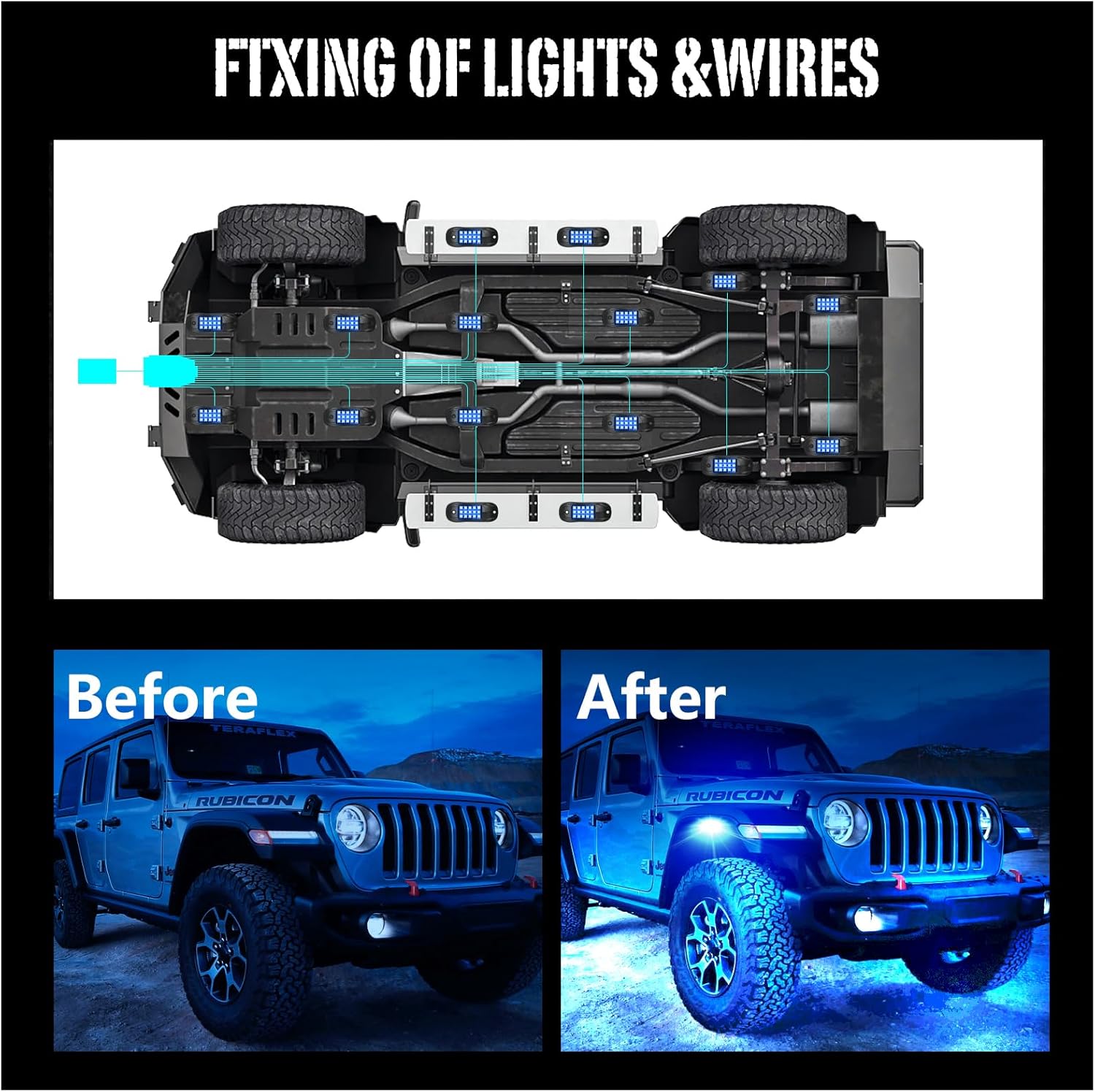 SHINIGHT Led Rock Lights for Trucks,16 Pods Lights for Jeep Brightness Truck underglow kit Exterior with App Control Flashing Music Mode RGB Lighting for UTV SUV ATV RZR Truck Accessories