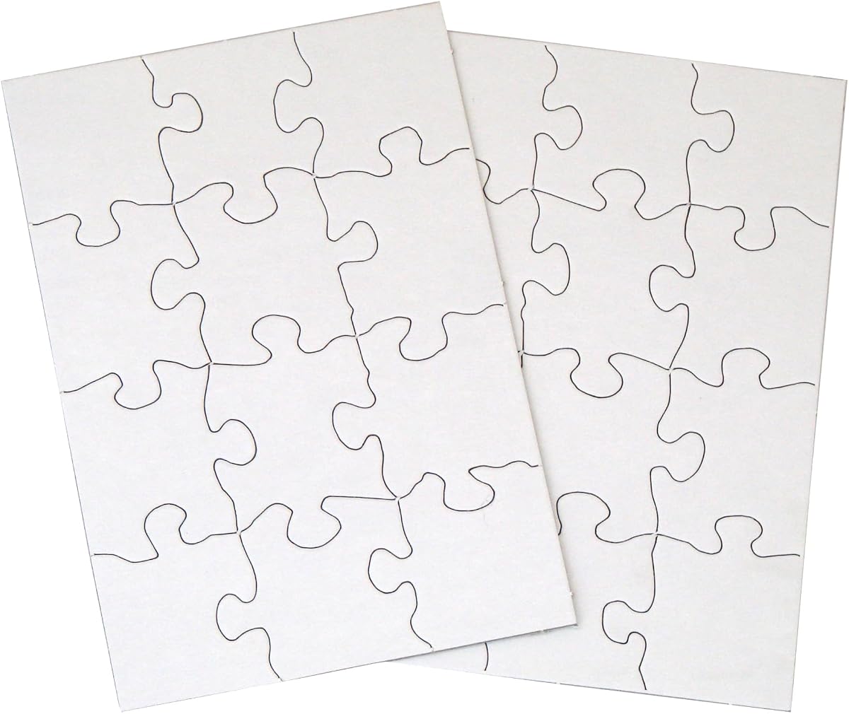 24 rompecabezas en blanco – 5,5 x 8 pulgadas, 12 piezas por rompecabezas – excelente para actividades infantiles, artes y manualidades, invitaciones, rompecabezas en blanco para dibujar