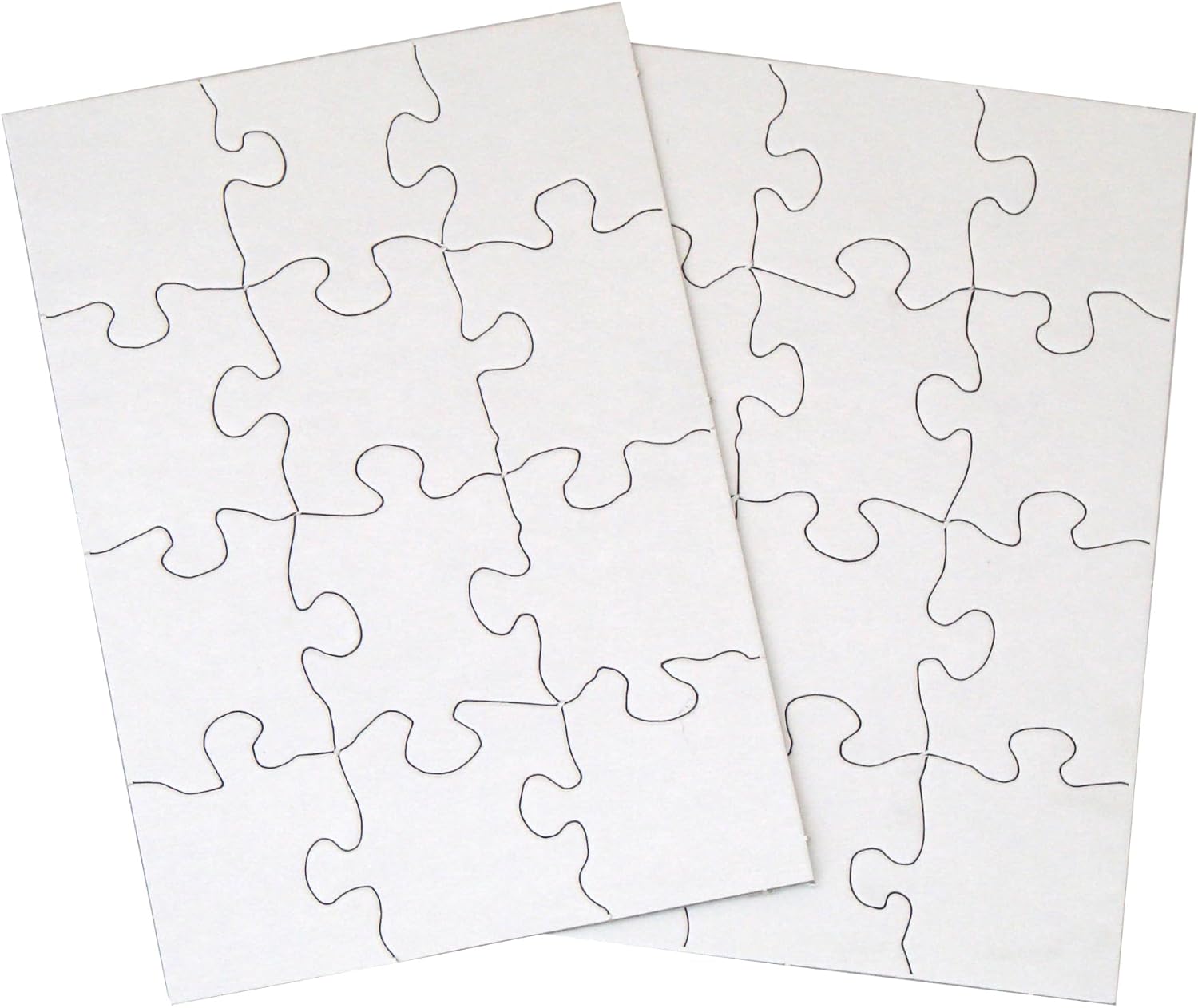 24 Blank Jigsaw Puzzles - 5.5 inch x 8 inch, 12 Pieces per Puzzle - Excellent for Kids Activities, Arts & Crafts, Invitations, Blank Puzzles to Draw On
