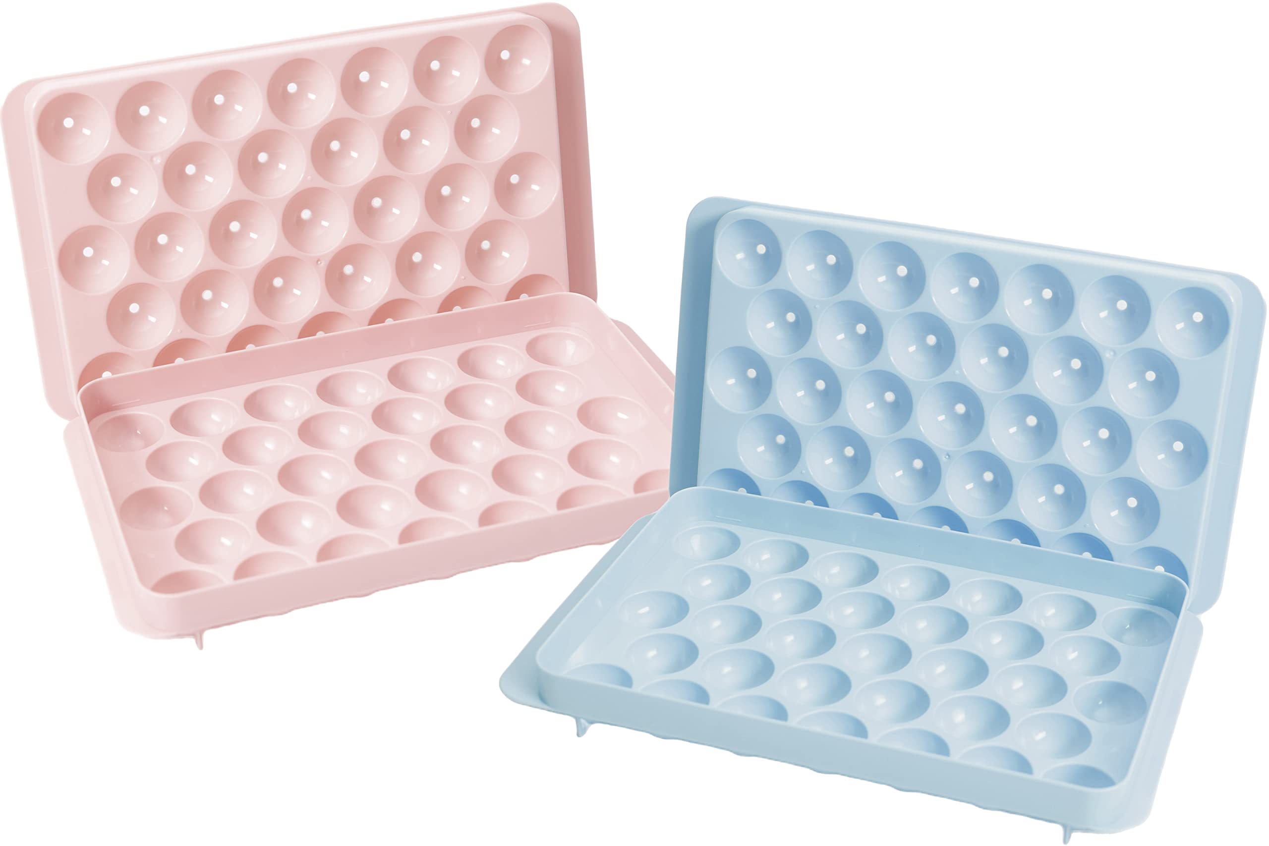 Ice Ball Maker Mold Mini Round Ice Cube Tray Reusable W/ Lid Freezer Lid Pink - View #3