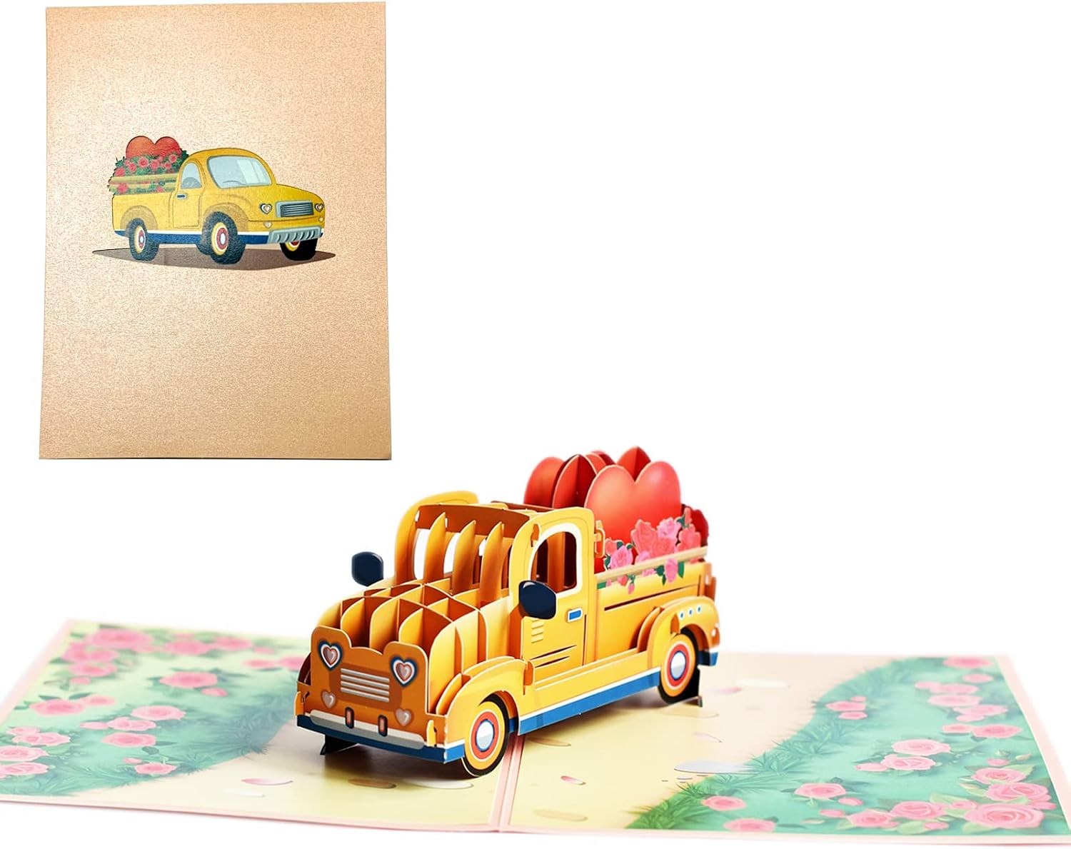 FAPUMOE 3D Pop Up Wedding Car Greeting Card
