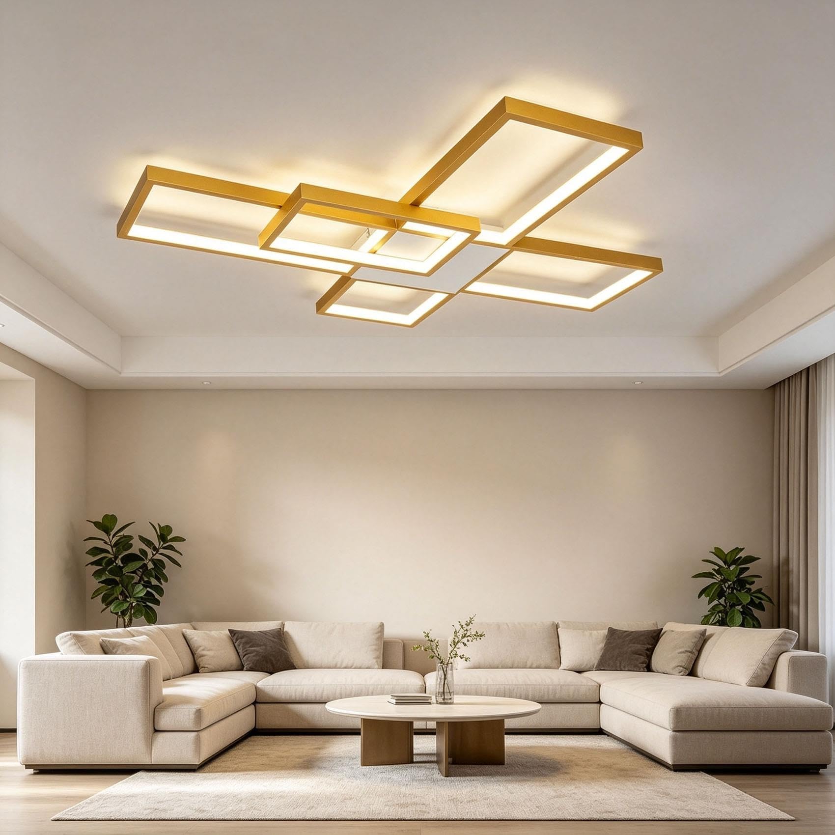 Lámpara de Techo LED 85W Moderna Cuadrada Entrelazada 78x70cm