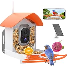 Bird Feeder with Camera,Smart Bird Feeder Camera with Solar Powered,AI Identify Birds Species,Bird Watching,Auto Record FHD 2K Feathered Visitor Video in Backyard,Ideal Gifts for Birds Lovers
