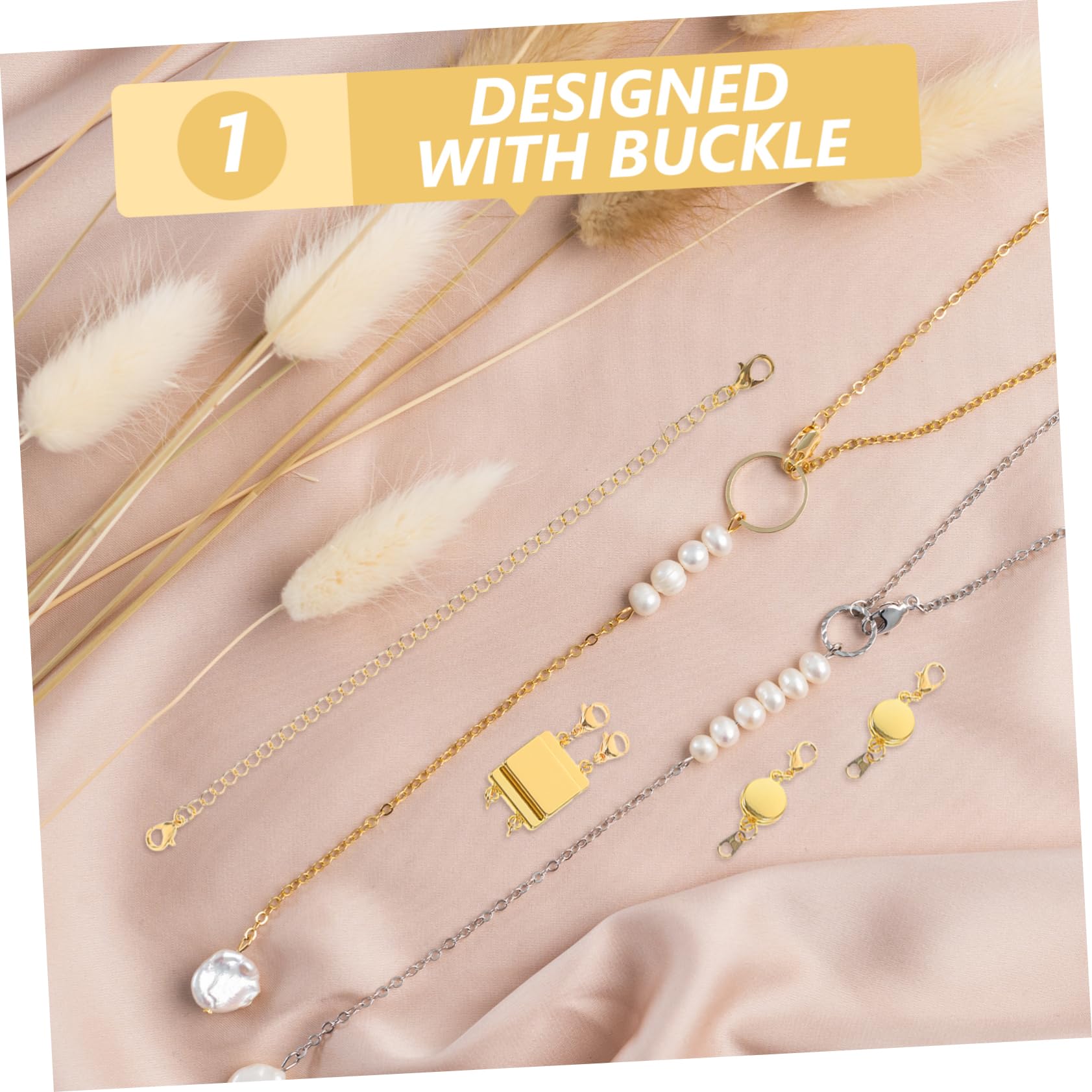 Veemoon 5 Juegos Conectores de Collar Broches y Extensores para Collares Clasps Accesorios para Joyería Incluye Cierres de Langosta para Mayor Seguridad y Estilo