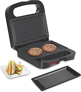 Milton Grill Toaster Machine HSG022 Grill Sandwich Maker, Sandwich Griller and Toaster, 750 Watt Sandwich maker Electric Griller for Home, Auto Cut off, 2 Year Warranty, Black