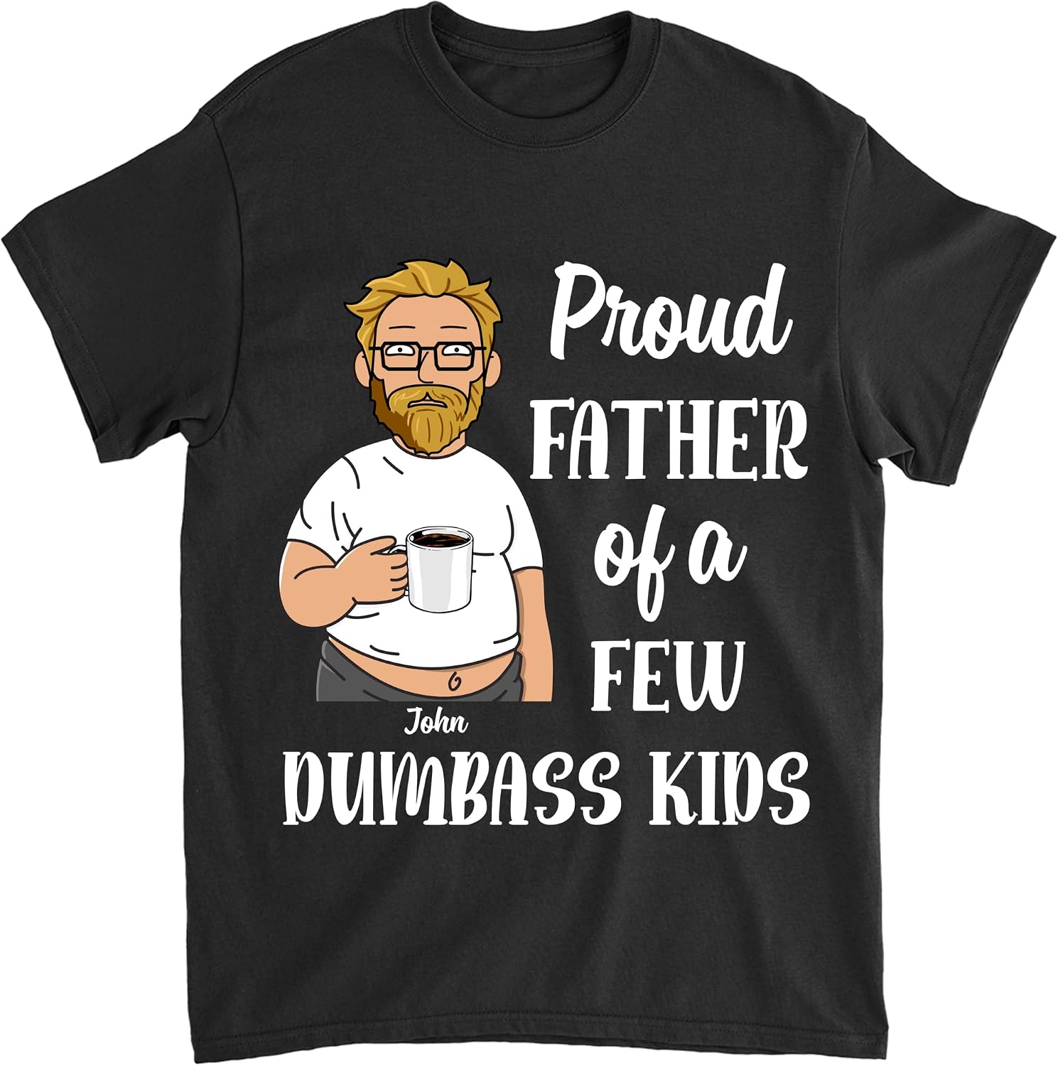Gossby Personalized Dad BOD T-Shirt - Custom Dad The Man The Myth The Legend Shirt with Avatar, Name - Gift for Dad, Husband