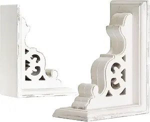 American Art Decor Wood Bookends - Shelf Decor & Wall Decor for Living Room, Bathroom, Bedroom, & Office - Home Decor & Shelf Accents (Natural Set of 2, 7.75"x 5.8"x 3.8")