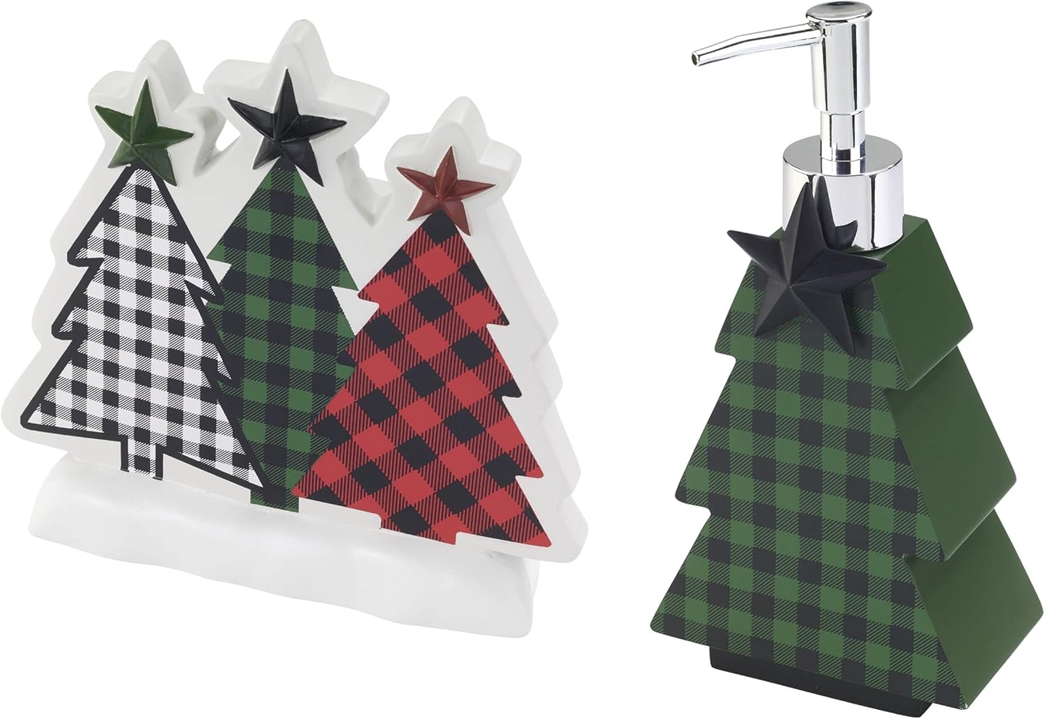 Avanti Linens - Bathroom Set, Resin Lotion Pump & Toothbrush Holder, Countertop Accessories, Christmas Decorations (Tis The Season Collection)
