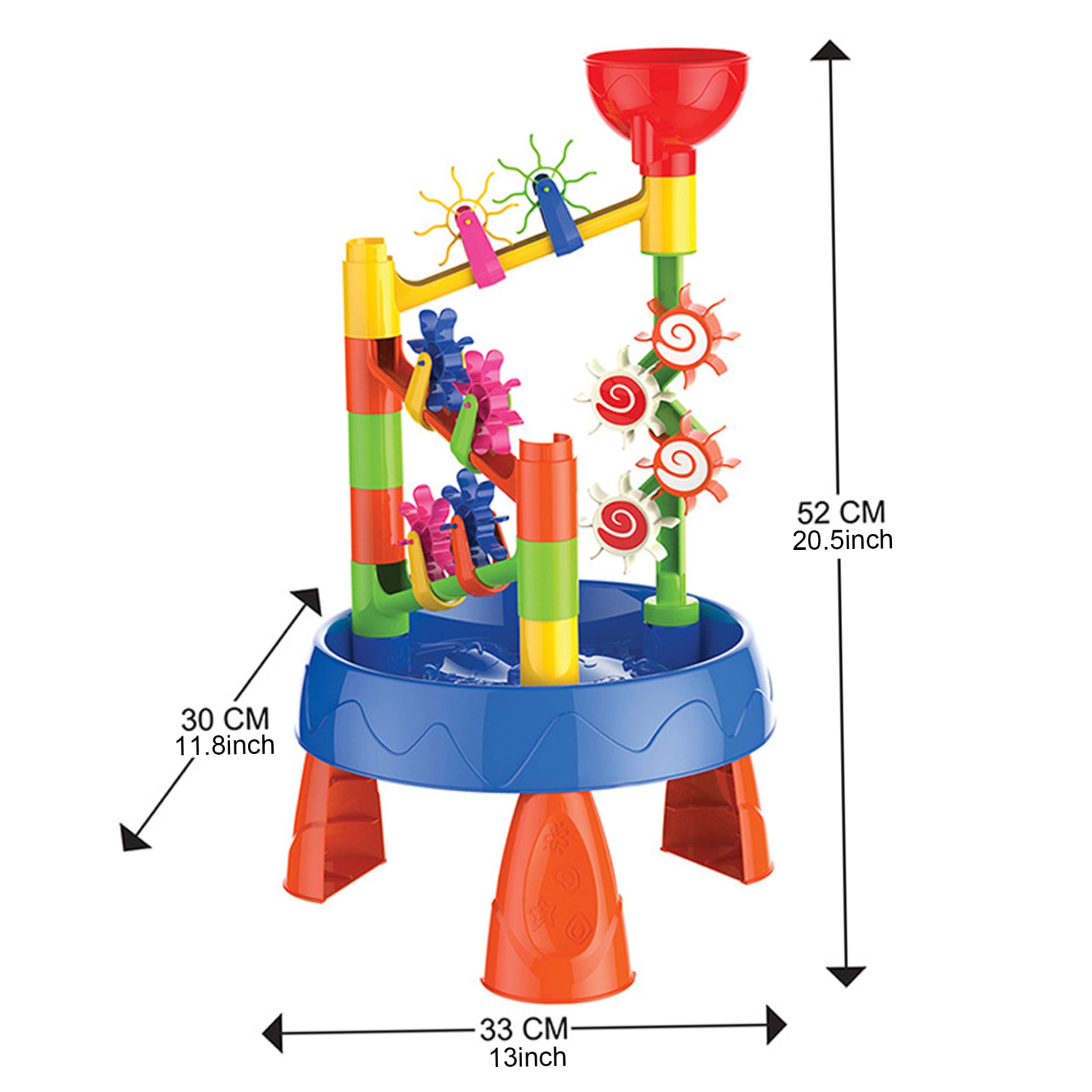 Baby-Wassertisch, Kinder-Wassertisch zum Spielen im Freien für Kinder im Alter von 1–8 Jahren, Sommer, Strand, Hinterhof, 32-teiliges Sandspielzeug-Set mit Rad, Eimer, Schaufel
