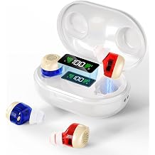OTC Rechargeable Hearing Aids for Seniors/Adults,Background Noise Reduction | Clear TV & Calls-3 Scene Modes Meeting/Sport/Outdoor&Volume Memory, 8 Hearing Aid Domes-Compact In-Ear Design, Auto On/Off