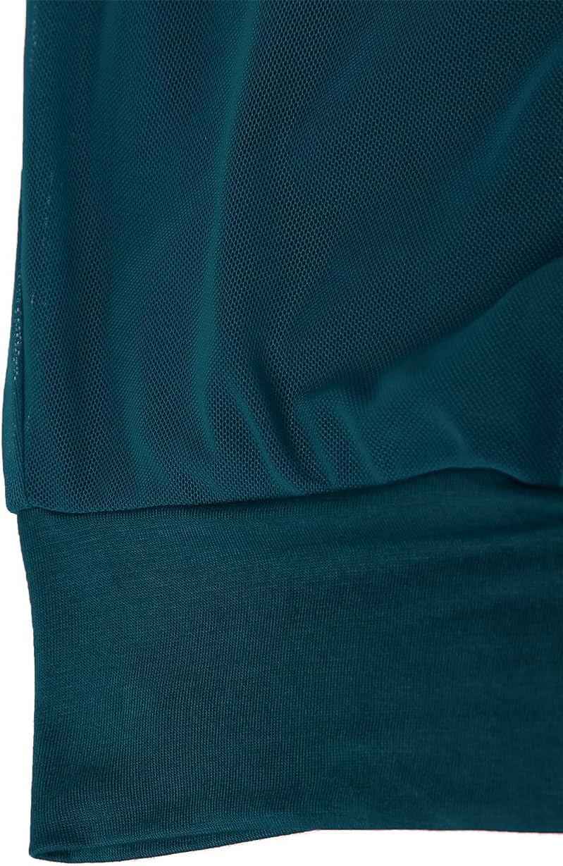 BAISHENGGT Womens Summer Tops Flutter Short Sleeve Pleated Front Mesh Shirts Dressy Casual Blouses - Image 4