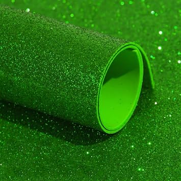 10Pcs Glitter Foam Sheets 1mm Thick 7.9x11.8inch EVA Foam Sheet Craft Foam for DIY Crafts Project,Scrapbook,School Projects,Party Decoration Green