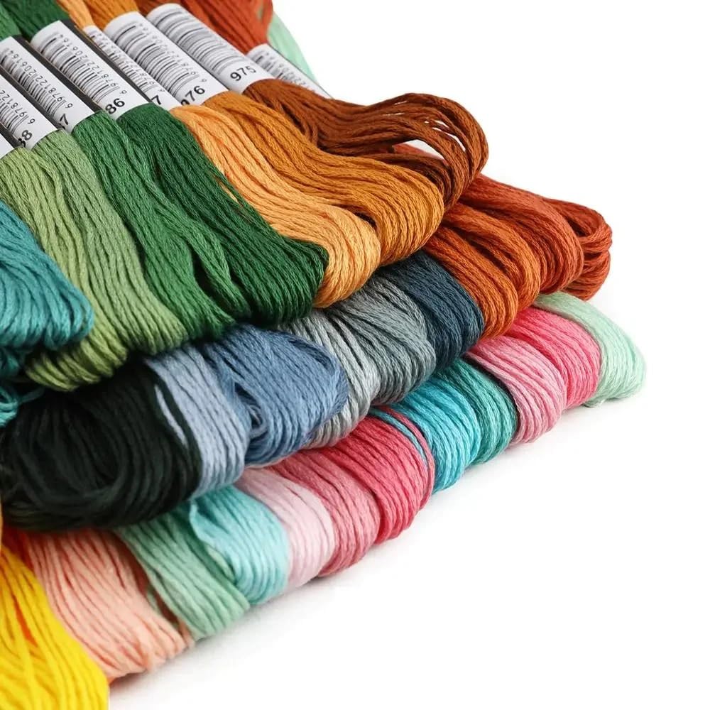 Filo da Ricamo Matasse da Cucito con Filo interdentale in Cotone Ricamo a Punto Croce Simili(200 Color No Repeat)