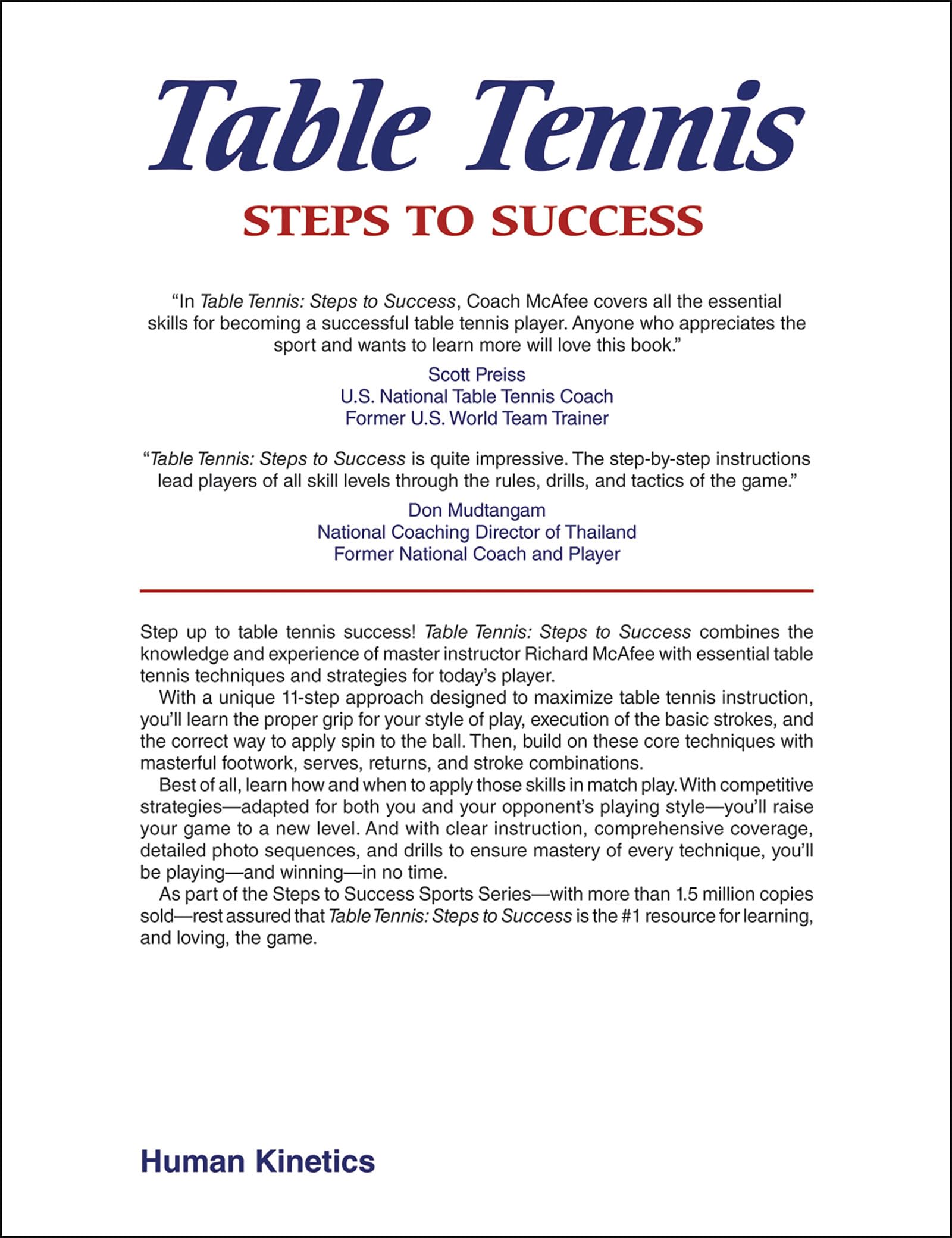 Table Tennis: Steps to Success (STS (Steps to Success Activity)