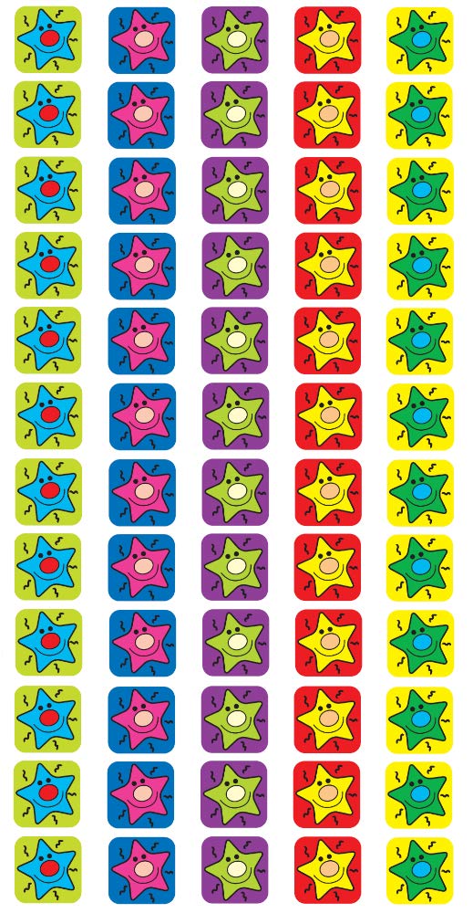 Reward Stickers 180 Mini Smiley Star Stickers - 12mm For Teachers ...
