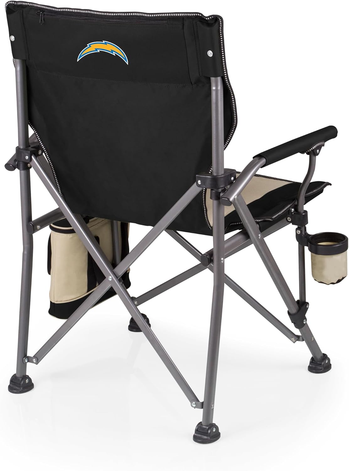 Picnic TIME NFL Unisex-Adult NFL Outlander Folding Camping Chair with Cooler, Heavy Duty Beach Chair