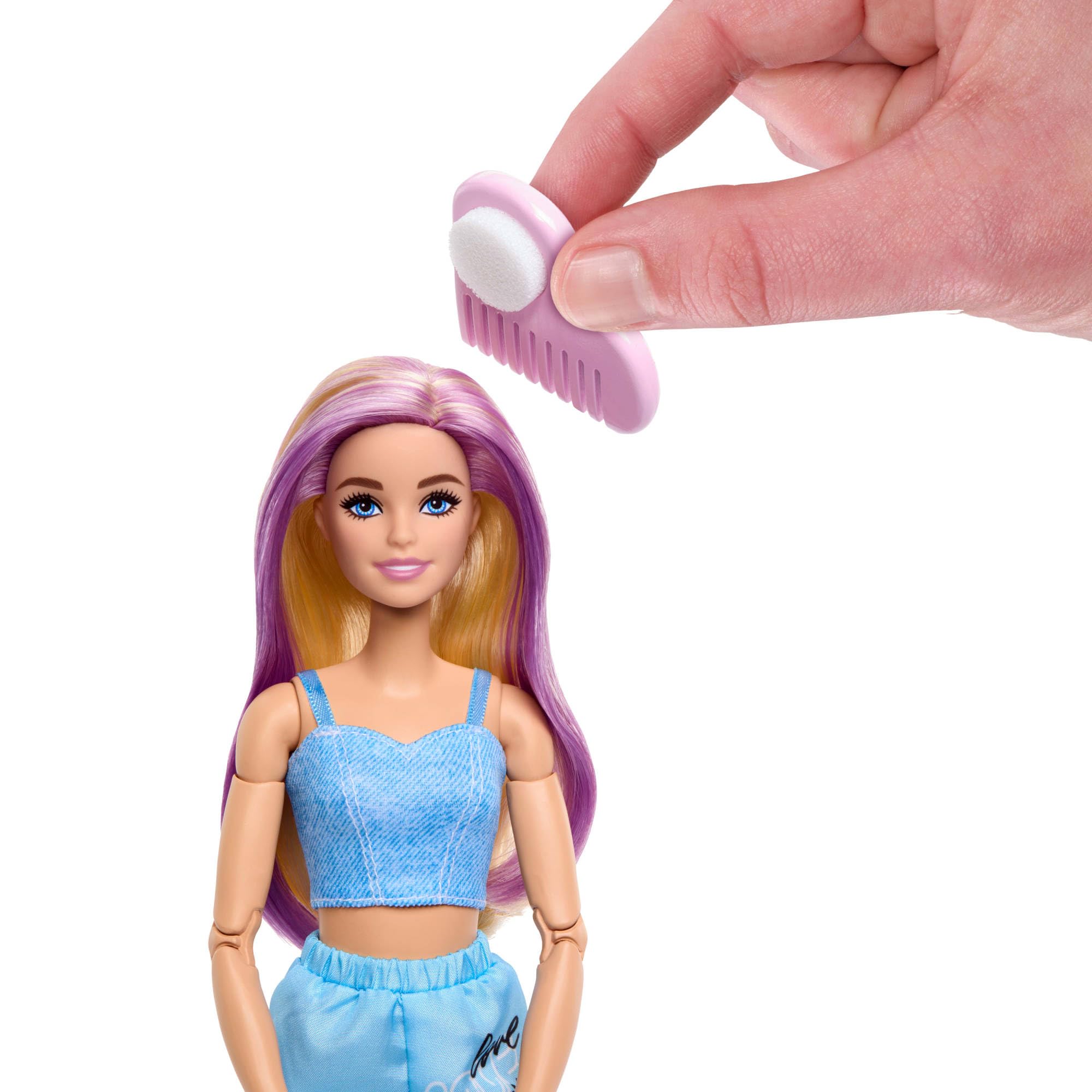 Barbie Lalka Deluxe Style w metalicznie różowej spódnicy i kurtce