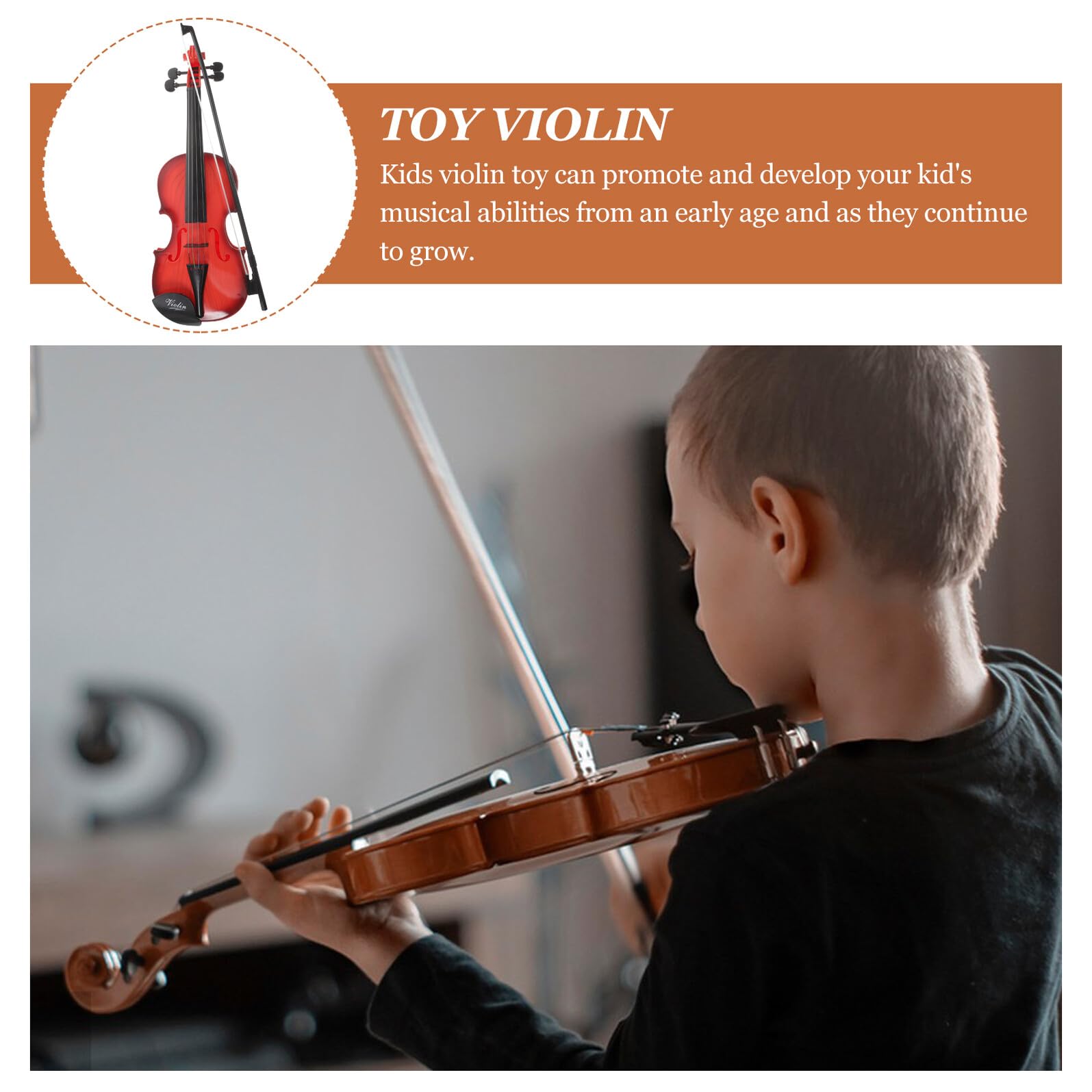 Giocattolo Violino per Bambini in Plastico a Forma di Violino Musicale per Principianti come Festa Scuola Decor e Regalo di Educazione Musicale