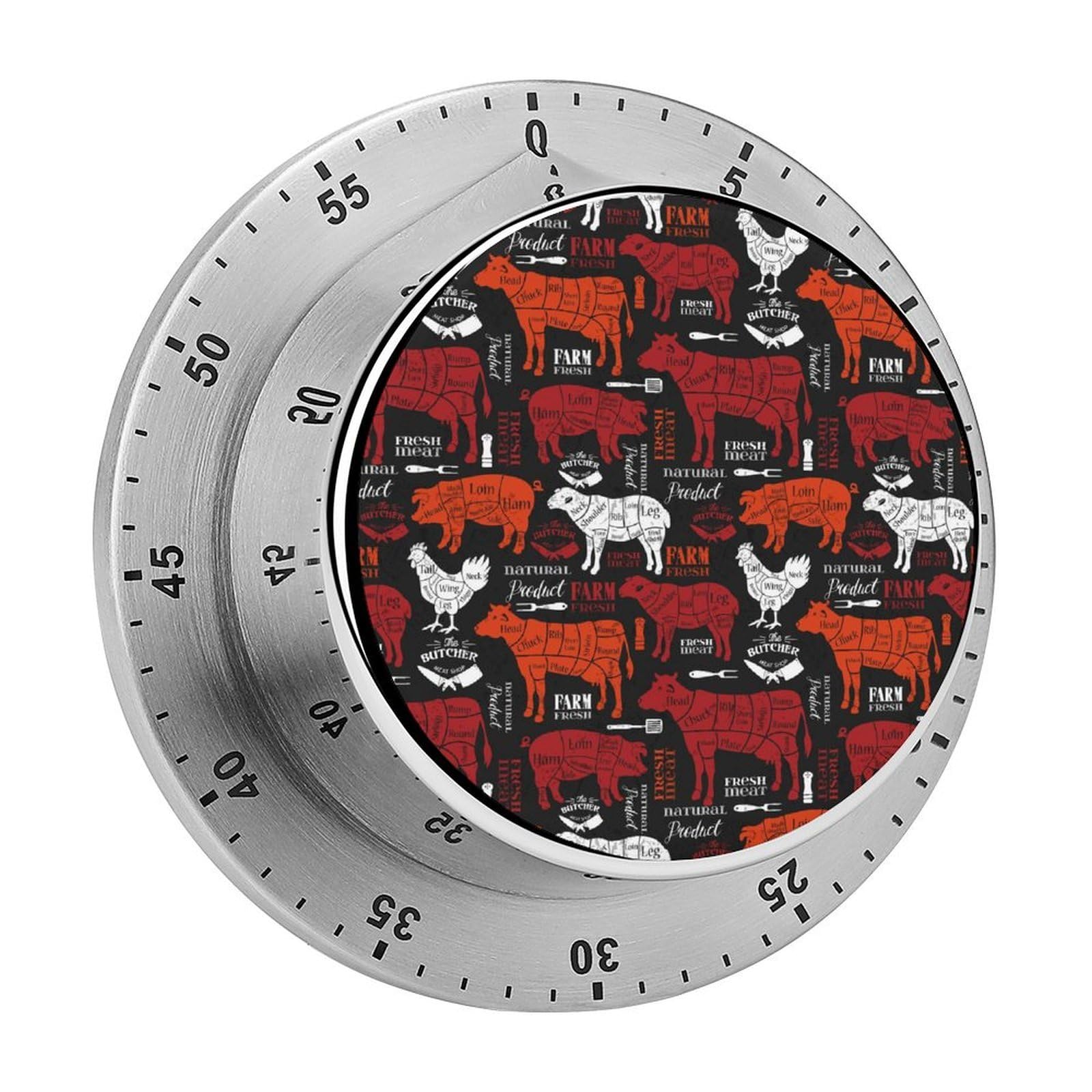 Meat Cuts Diagrams for Butcher Shop Mechanical Rotary Timer, Used for Daily Timing