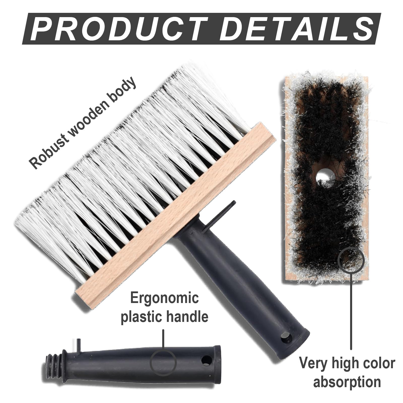 Bangbobi Borstenpinsel Aus Holz - Vielseitige Tapezierbürste Für Kleister & Tapeten