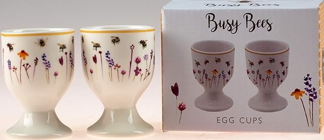 Busy Bees Design Fine China Set of 2 Egg Cups by Lesser & Pavey