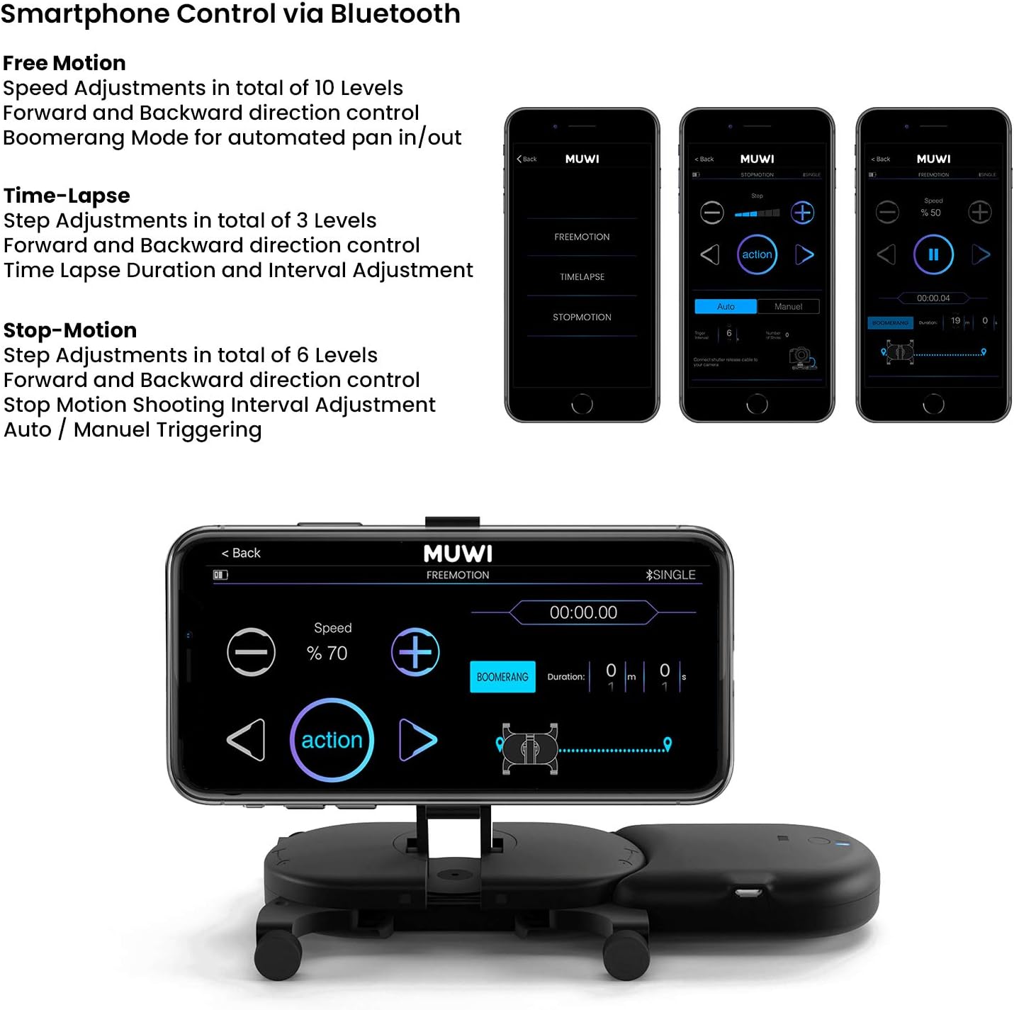 Smart Motorized Camera & Mobile Phone Dolly System for Video | Tripod | Gimbal | DSLR | Remote Control