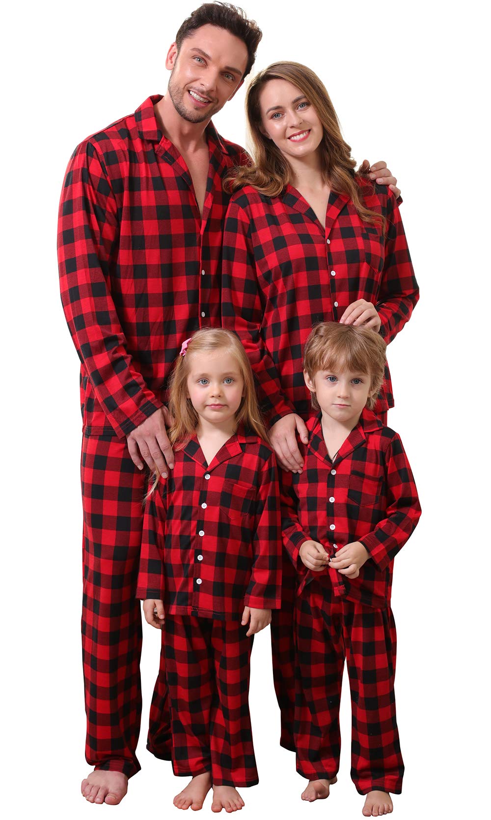 Amissz Pigiama Natale Famiglia Coordinati, Tutta la Famiglia Manica Lunga Pigiama Due Pezzi Invernale per Donna Uomo Bambini