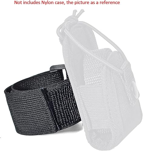 Miniatura 6 de HYS Paquete de correa elástica ajustable para brazalete universal de silicona, cuero, funda de nailon con ranuras para brazalete (negro, 1)