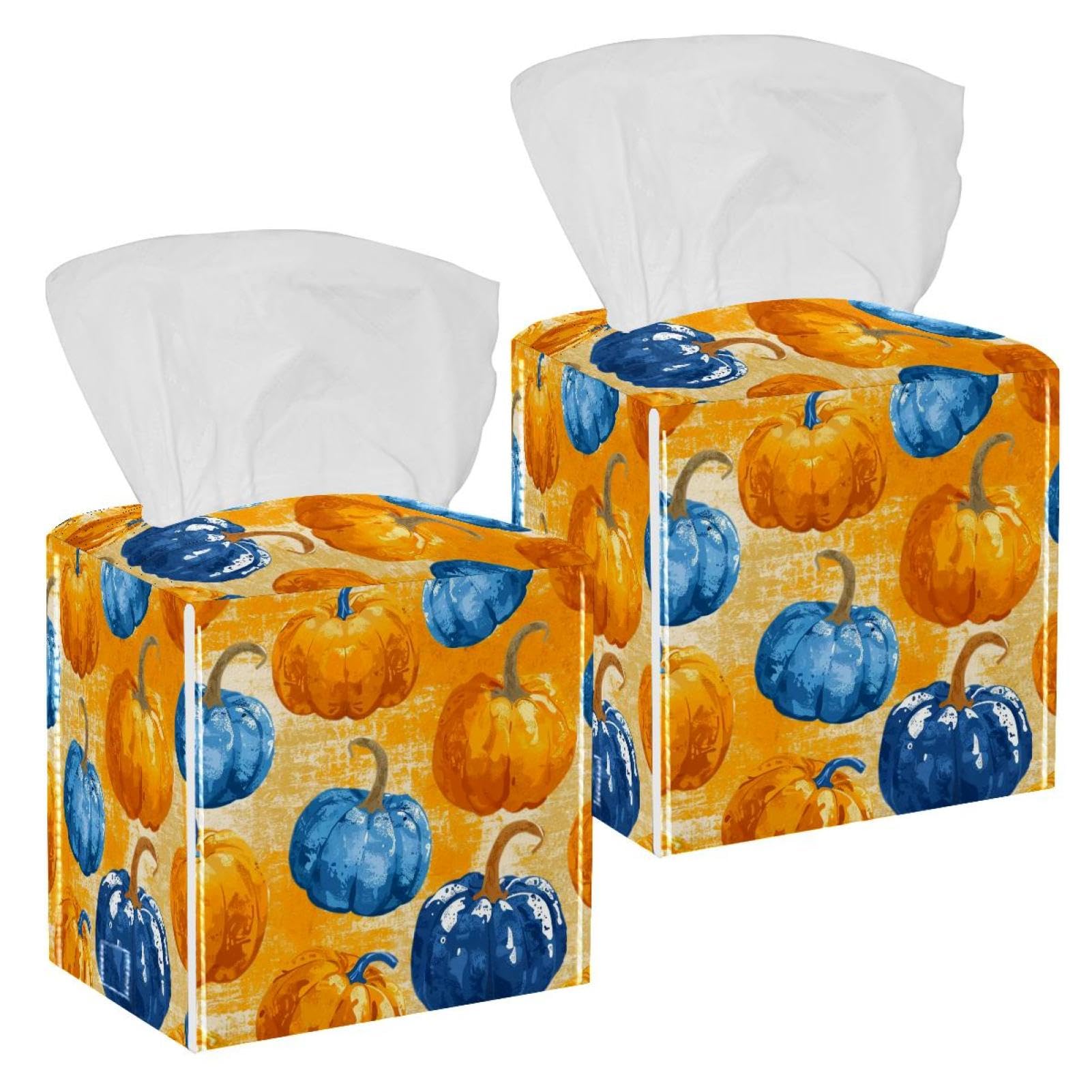 Boîte à mouchoirs en cuir citrouilles lumineuses pour sublimer votre salle de bain et salon