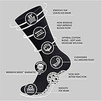 Vista 4 de Calcetines Brooklyn de algodón antideslizantes para diabéticos con neuropatía, sin apretar, control de tracción, paquete múltiple
