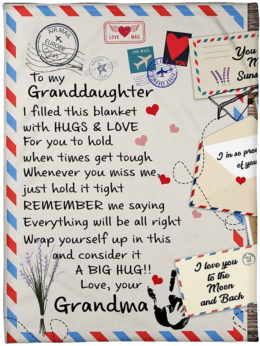 zoke Fleece Blanket to My Granddaughter from Grandma - Bed Throw Blanket from Father, to Grandma Grandpa, dad, mom Gift Christmas, Mothers Day, Birthday 40x50 inch