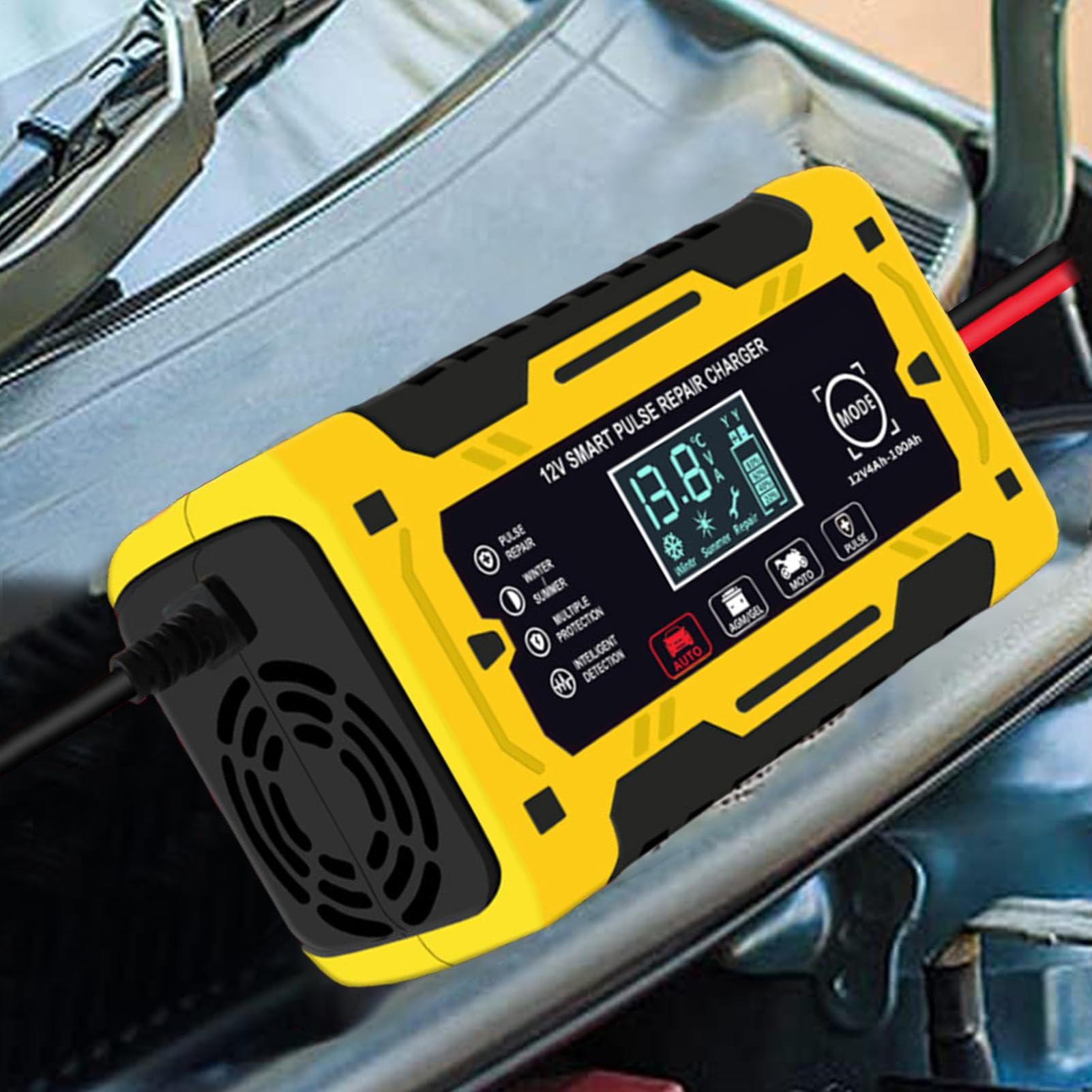 Caricabatteria Auto 12V 6A Mantenitore Della Batteria con Funzione di Ricarica Galleggiante