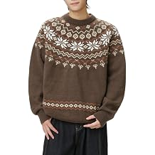 POHADON 2026 Vintage Knitted Sweater for Men Y2k Vintage Aesthetic Chunky Grunge Grandpa Pullover Fall Winter Trendy Clothes