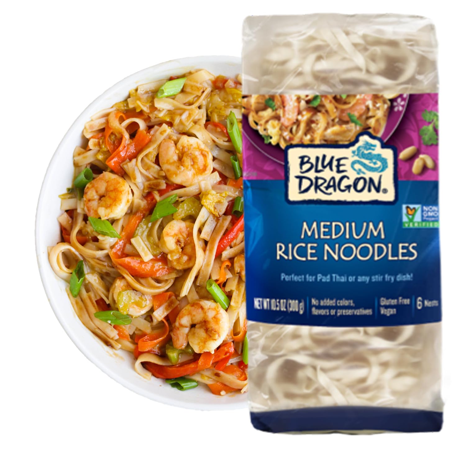 Blue Dragon Medium Rice Noodles, Pack of 1