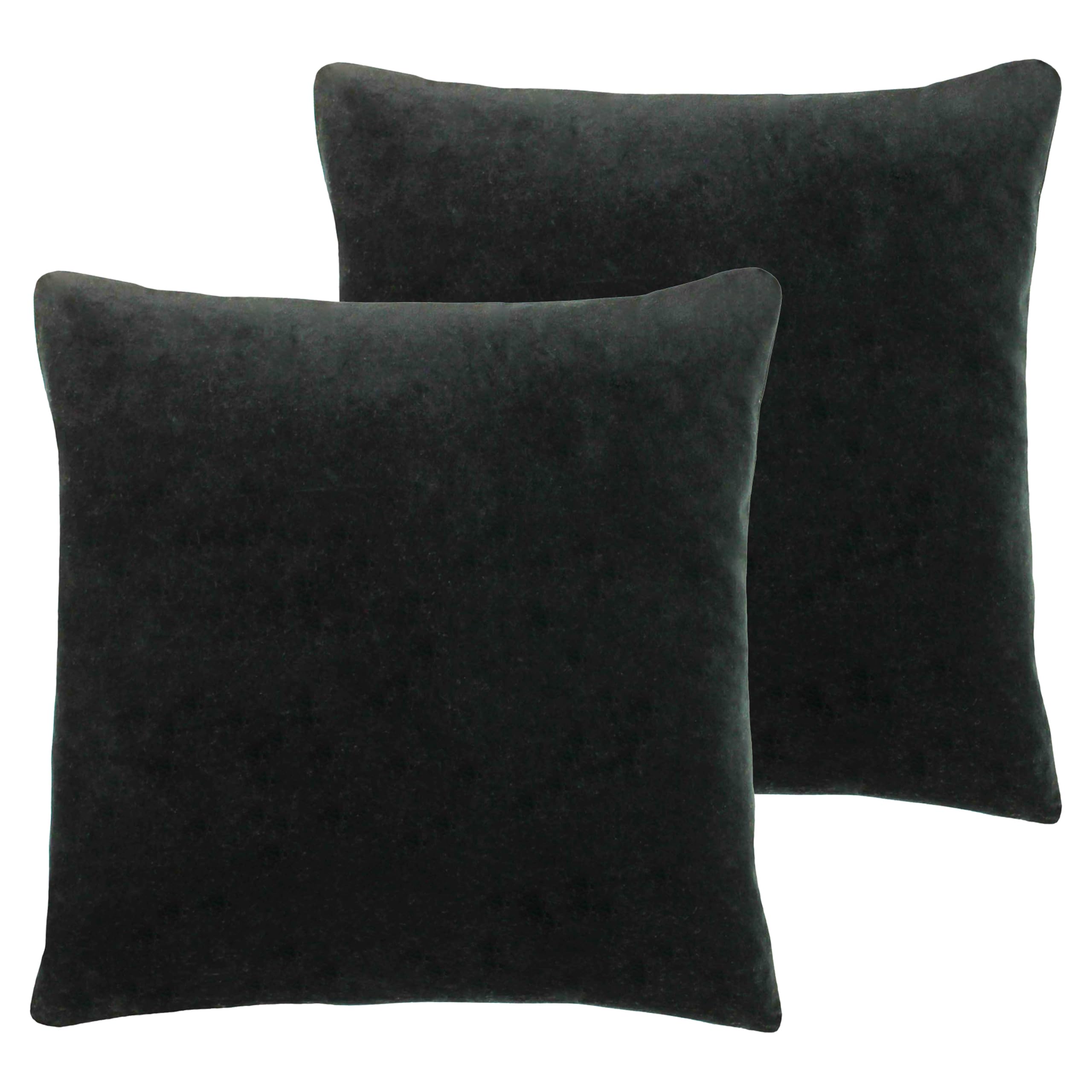 furn. Solo Feather Filled Cushions Twin Pack, Black, 45 x 45cm