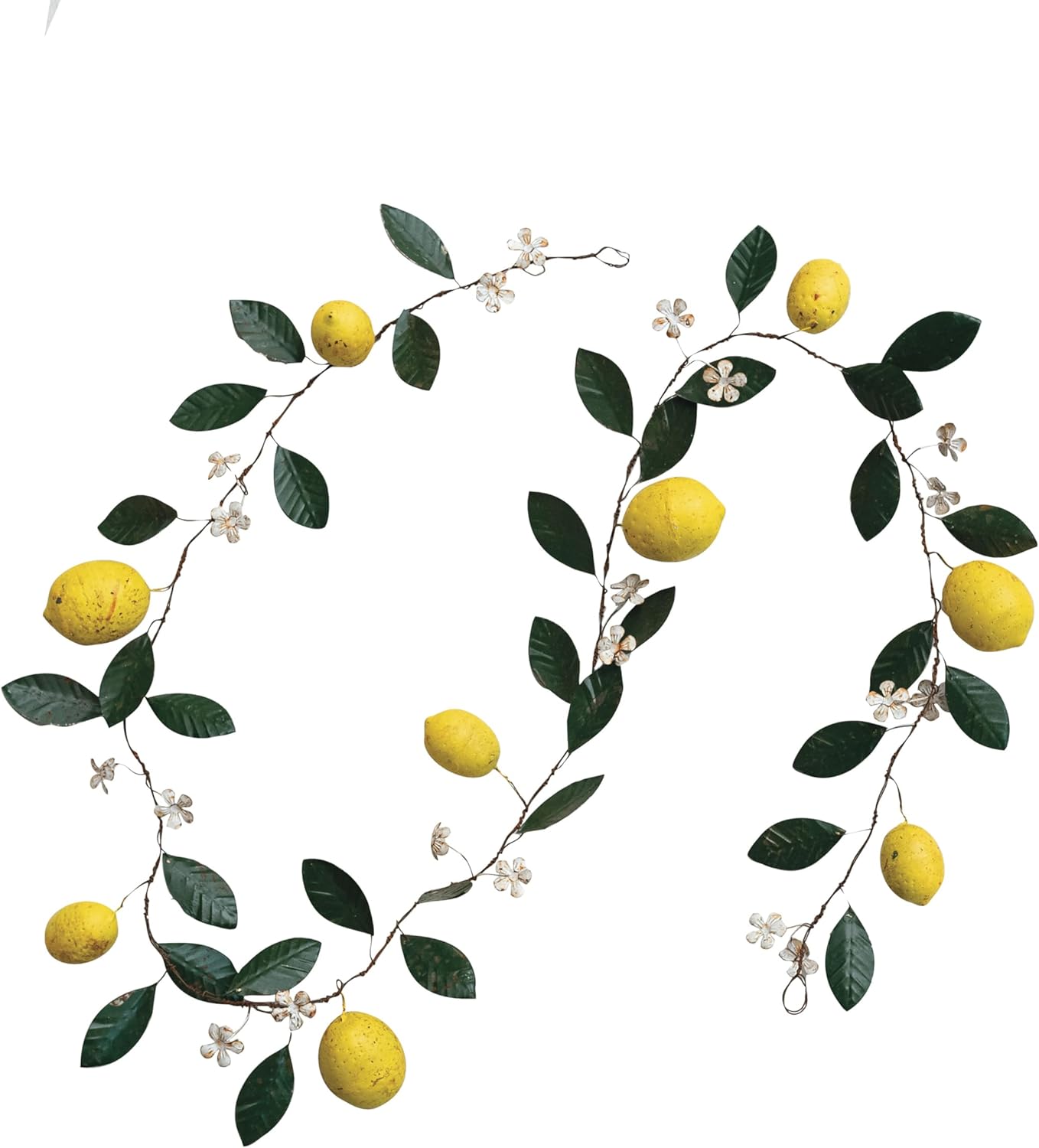 Creative Co-Op Metal Garland with Lemons and Leaves, Multicolor