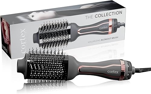 Cortex International Cepillo redondo de aire caliente para secadora de pelo, cepillo Breeze Styler de secado por soplado de un paso y cepillo