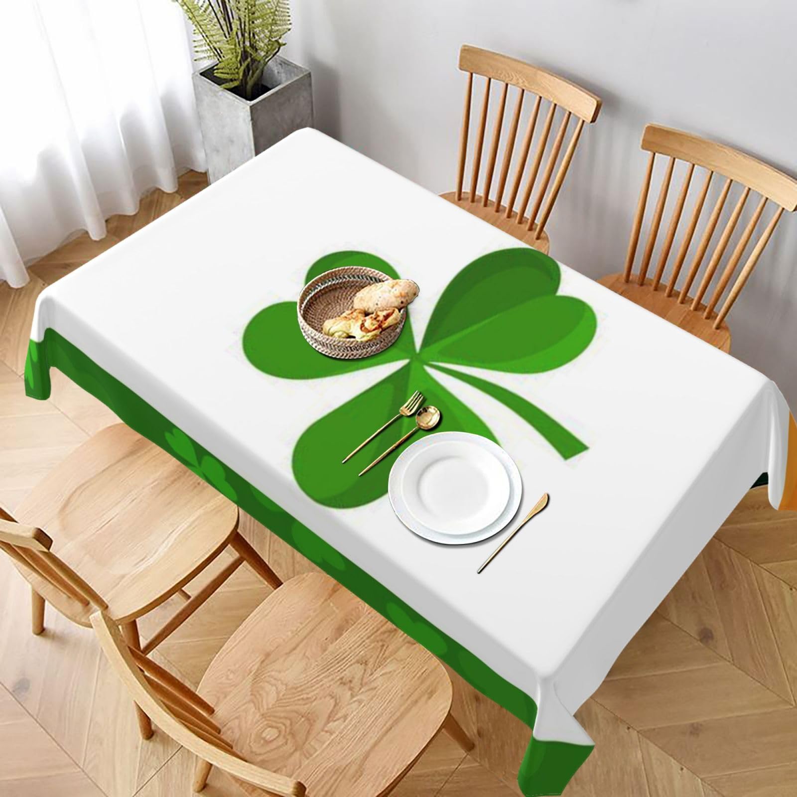 BNVSADC irish flag Printed Rectangle Tablecloth 228x152 CM, Water Resistant Polyester Table Cloth Decorative Fabric Table Covers for Kitchen Dining Table Parties Camping