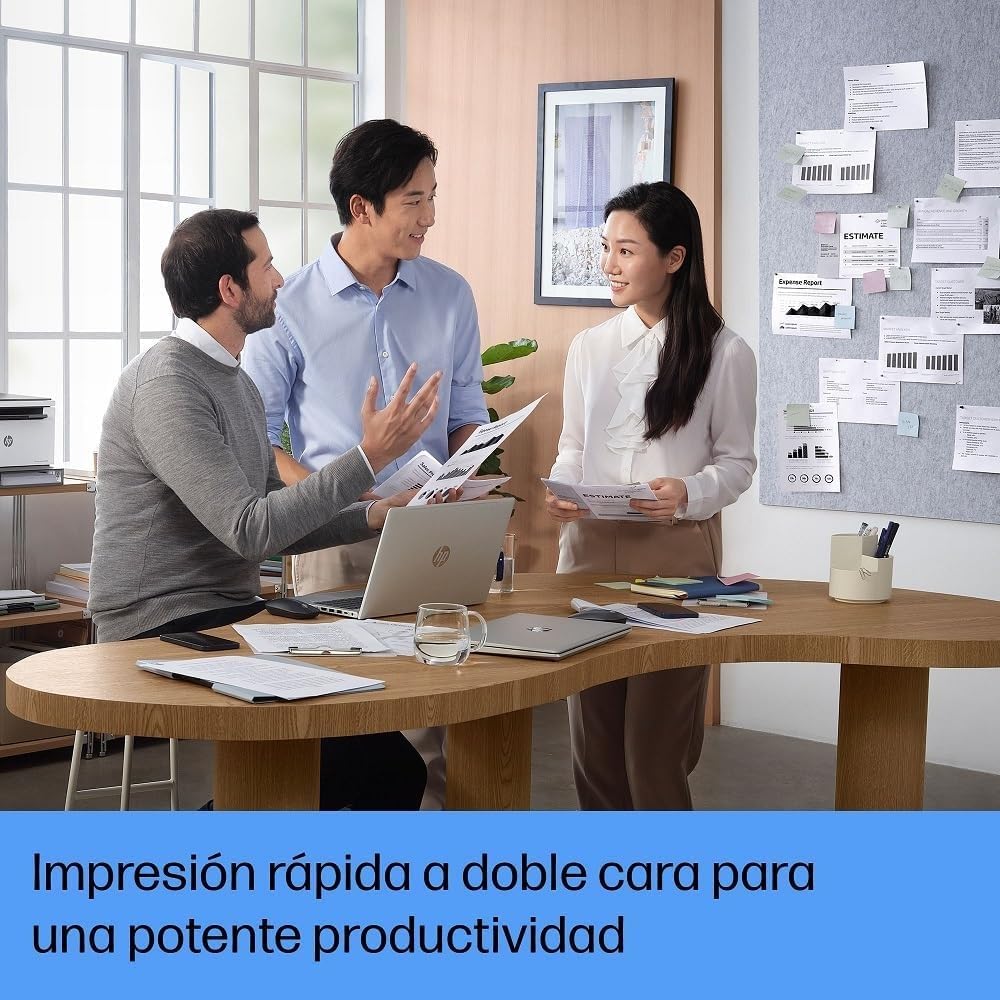 HP LaserTank 2504dw, 2R7F4A, Impresora Monocromo con Tóner Integrado de Recarga Rápida, Doble Cara Automática, 22 ppm, hasta 5000 Páginas, Wi‑Fi, USB, LCD, Blanca