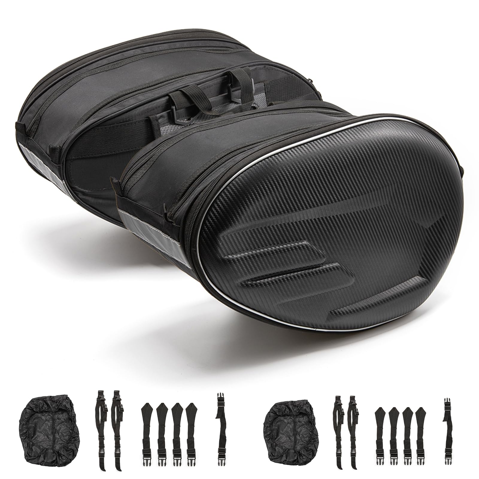 Bolsas laterales para motocicleta 36 L-58 L alforjas para moto impermeables bolsa trasera moto