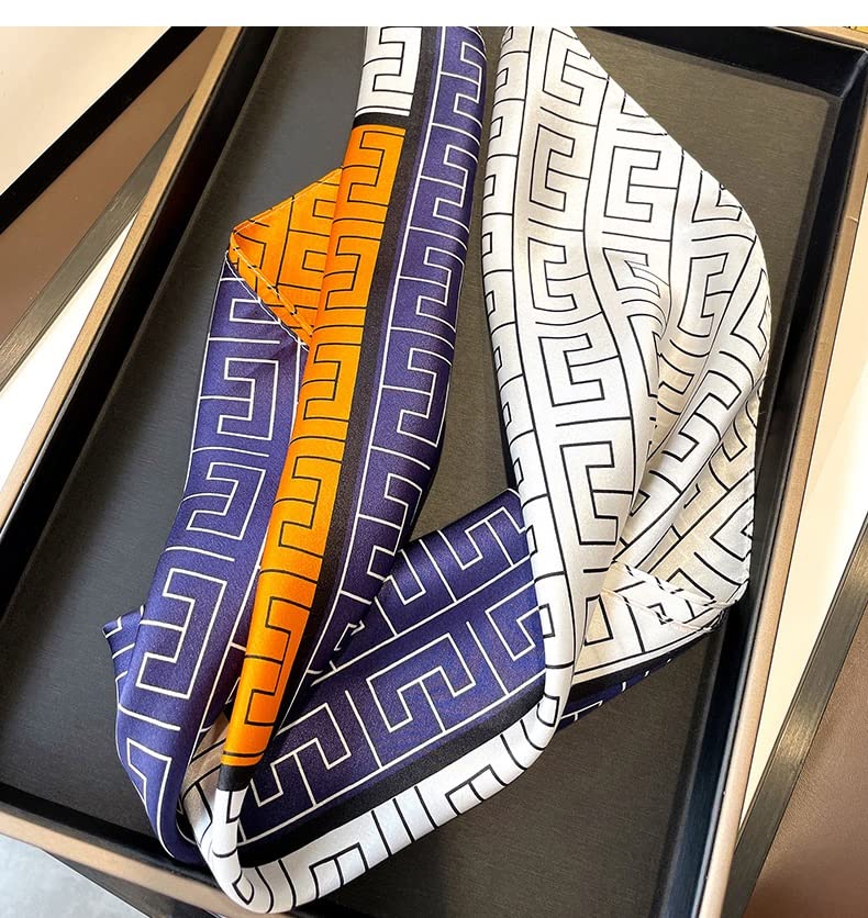 Sciarpa Piccola In 100% Seta Di Gelso Donna - Quadrata 53x53 Cm - Leggera Con Stampa - Foulard Per Collo, Borsa O Capelli - Confezione Regalo - Colore Golden