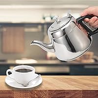 Vista 2 de Alvinlite Tetera de acero inoxidable, hervidor de agua con infusor Hervidor de agua, tetera para café, tetera para té verde suelto, tetera de acero