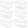Vtopmart 6 PCS Clear Plastic Storage Bins, Pantry Organizer Containers with Handle for Refrigerator, Fridge, Cabinet, Ki