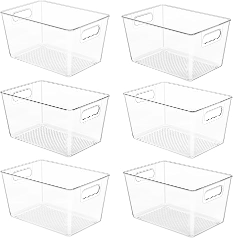 YIHONG 6 Pack Clear Pantry Organizer Bins